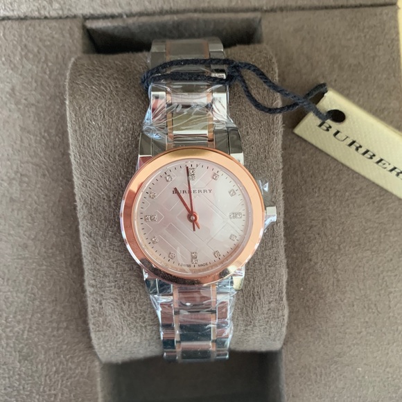 Burberry Accessories - Burberry Women Luxury Two Tone Check Watch BU9214